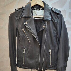 DOMA brand leather moto jacket - size small - lamb nappa